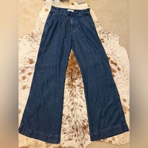 7 For All Mankind Dark Blue Wide-Leg Jeans